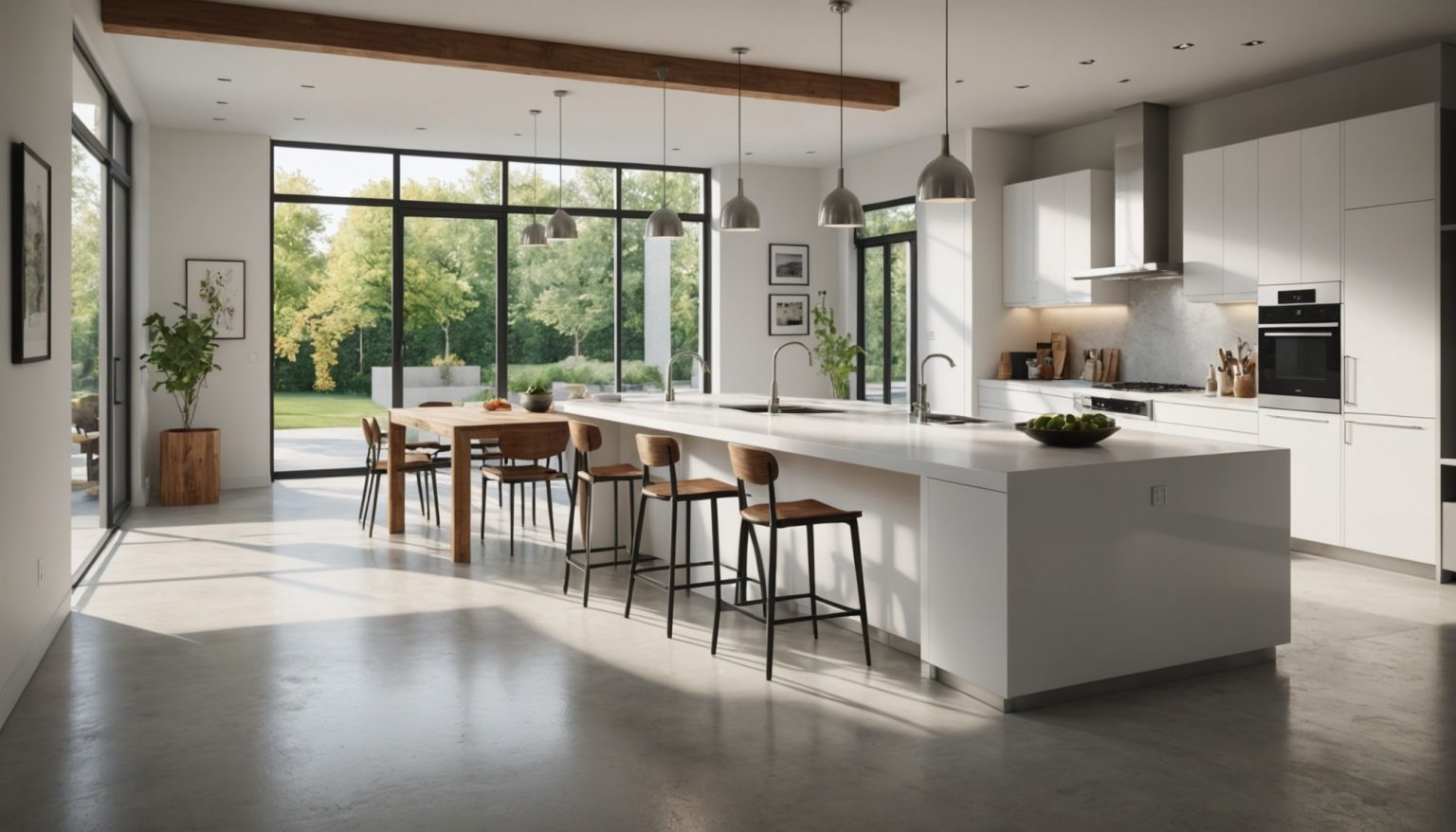 Intérieur moderne et rénové avec des touches contemporaines élégantes