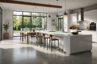 Intérieur moderne et rénové avec des touches contemporaines élégantes