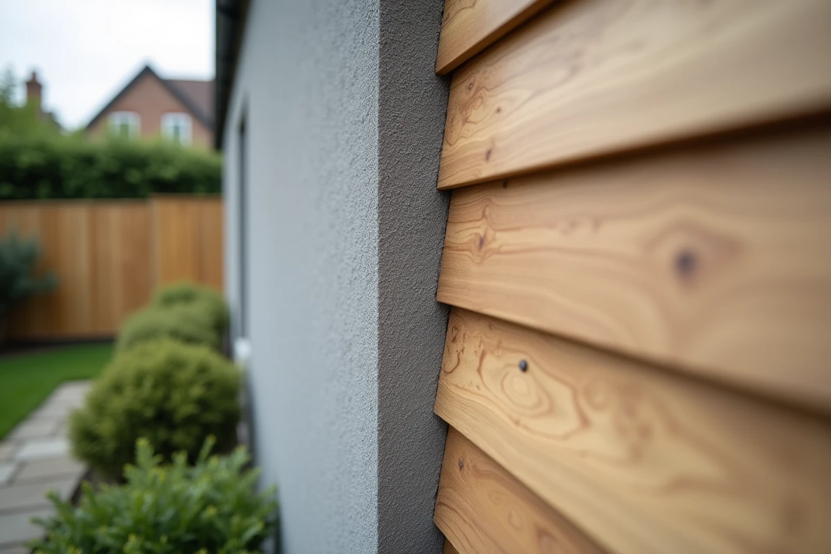 Comparaison entre enduit minéral sur polystyrène et bardage PVC effet bois sur façade de maison