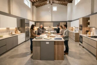 Showroom de cuisinistes en Haute-Garonne avec plusieurs espaces d'exposition de cuisines modernes