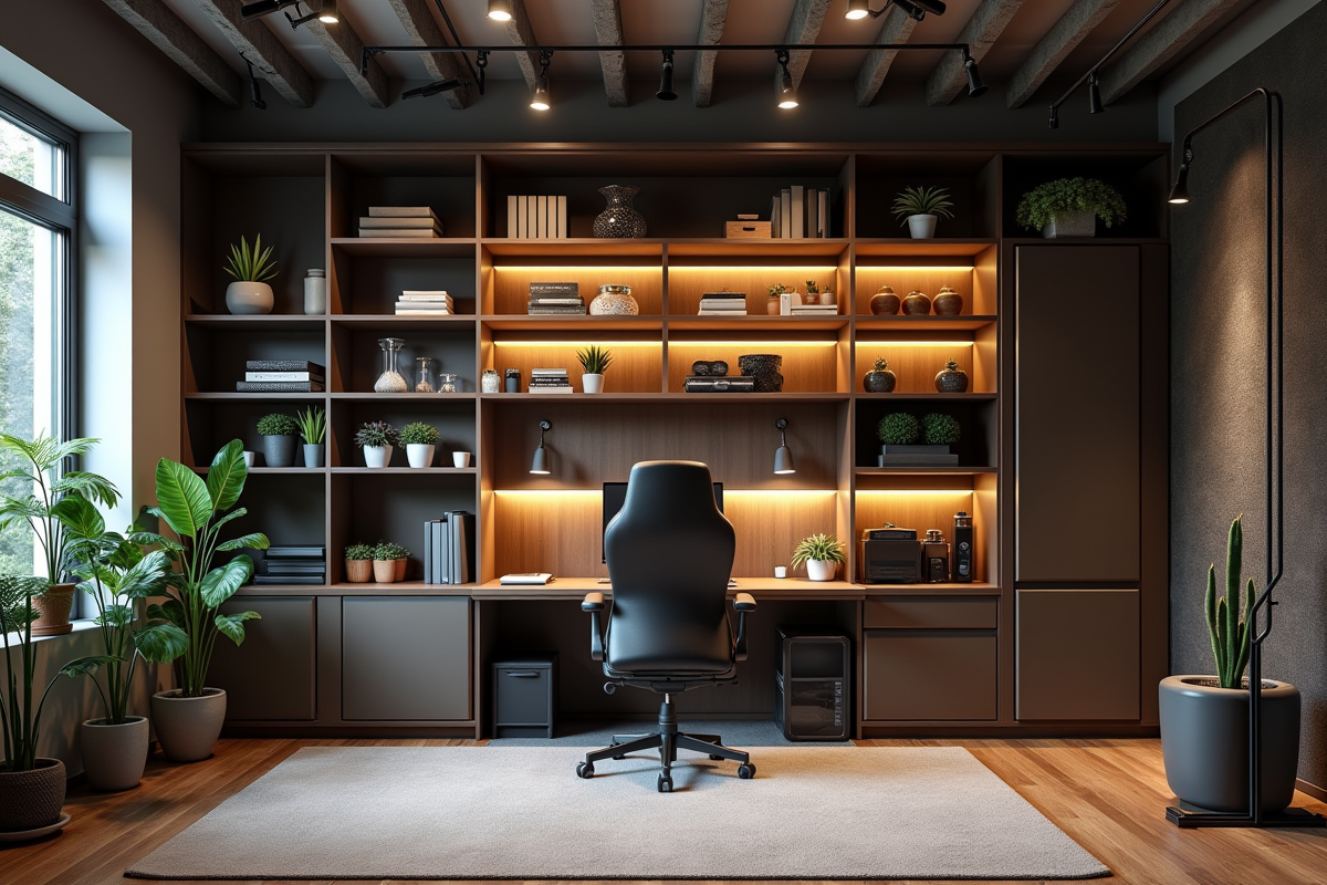 Espace de travail et salle de sport dans le sous-sol